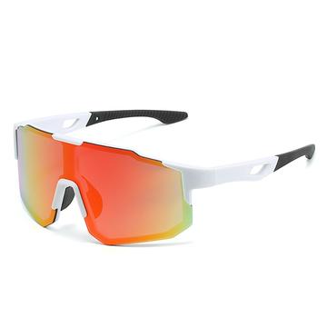 Lunettes de course à monture complète avec verres colorés - Blanc / Rouge