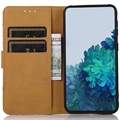 Étui Portefeuille Samsung Galaxy S21 FE 5G - Série Glam - Arbre Fleuri / Bleu