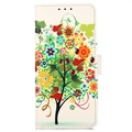 Étui Portefeuille Sony Xperia 10 IV - Série Glam - Arbre Fleuri / Imagée