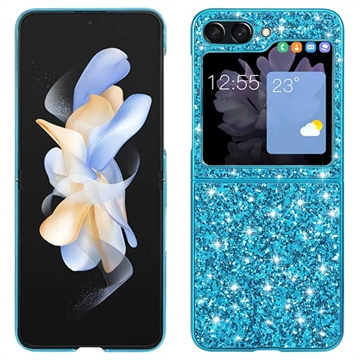 Coque Hybride Samsung Galaxy Z Flip5 - Série Glitter - Bleue