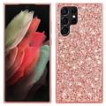 Coque Hybride Samsung Galaxy S23 Ultra 5G - Série Glitter - Rose doré