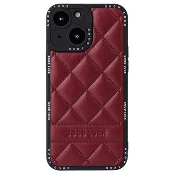 Coque Hybride iPhone 14 Plus Good Luck Rhombic Grid