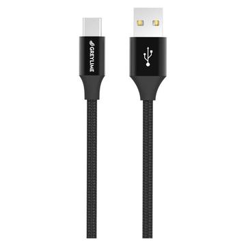 Câble Tressé USB-A / USB-C GreyLime - 1m - Noir