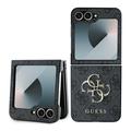 Coque Hybride Samsung Galaxy Z Flip6 Guess 4G Big Metal Logo - Noire