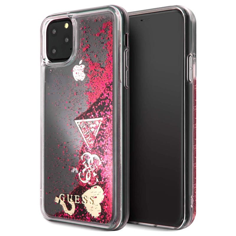 Coque Iphone Pro Max Guess Glitter Collection Framboise