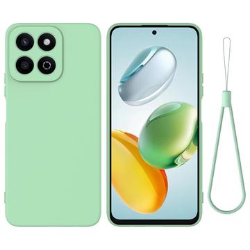 Coque Honor 200 Smart/X7c en silicone liquide avec dragonne - Verte