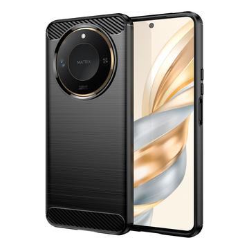 Coque Honor X60 en TPU Brossé - Fibre de Carbone - Noire