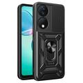 Coque Hybride Honor X7b/90 Smart à Anneau Rotatif avec Protection pour Appareil Photo - Noire