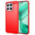 Coque Honor X8b en TPU Brossé - Fibre de Carbone - Rouge