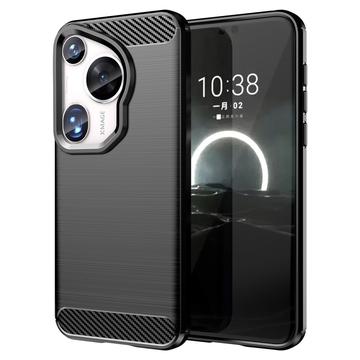 Coque Huawei Pura 70 Ultra en TPU Brossé - Fibre de Carbone