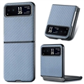 Coque Hybride pour Motorola Razr 40 - Fibre de Carbone - Bleu