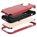 Coque Hybride iPhone 12 Pro Max avec Miroir et Porte-Cartes - Rouge