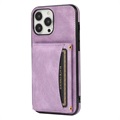 Coque Hybride iPhone 14 avec Portefeuille - Violete