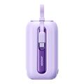 Joyroom JR-L012 Colorful 10000mAh Power Bank - Câble USB-C et Lightning, 22.5W - Violet