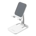 KAKUSIGA KSC-575 Support de téléphone de bureau Support de téléphone réglable pliable pour regarder, diffuser en direct - Blanc