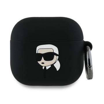 Étui AirPods 4 en Silicone Karl Lagerfeld Karl Head 3D - Noir