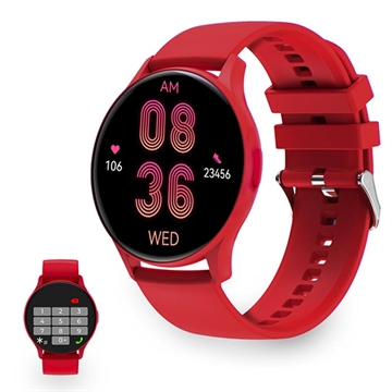 Ksix Core AMOLED Smartwatch avec modes sport/santé - Rouge