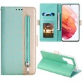 Étui Portefeuille Samsung Galaxy S22 Ultra 5G Lace Pattern - Vert