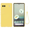 Coque Google Pixel 6a en Silicone Liquide - Jaune