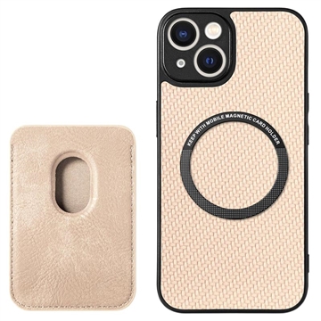 Coque iPhone 15 avec Porte-Cartes - Fibre de Carbone - Kaki