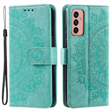 Étui Portefeuille Samsung Galaxy A14 Mandala Série - Vert