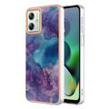 Coque Motorola Moto G54 en TPU Marble Pattern Galvanisé IMD - Violete