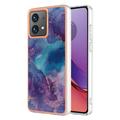 Coque Motorola Moto G84 en TPU Marble Pattern Galvanisé IMD - Violete