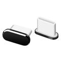 Bouchon anti-poussière pour téléphone portable Port Type-C Capuchon anti-poussière pour téléphone portable - Noir