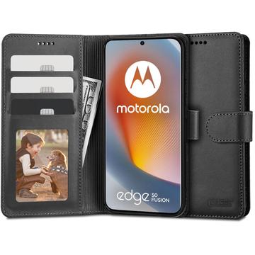 Étui Portefeuille Motorola Edge 50 Fusion avec Aimant et Support Tech-Protect - Noir