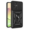 Coque Hybride Motorola Moto G54 à Anneau Rotatif avec Protection pour Appareil Photo - Noire