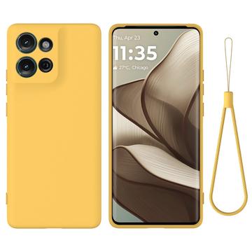 Coque Motorola Moto G75 en silicone liquide avec dragonne