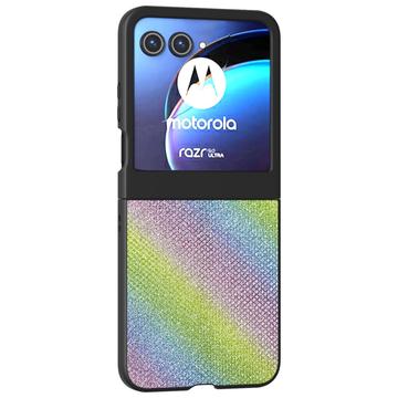 Coque hybride Motorola Razr 50 Texture Strass - Imagée