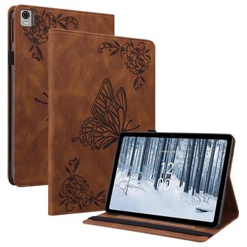 Étui Folio Nokia T21 Butterfly Series - Marron