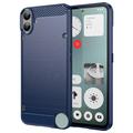 Coque Nothing CMF Phone 1 en TPU Brossé - Fibre de Carbone - Bleue