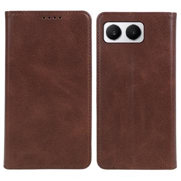 Etui portefeuille OnePlus Nord 4 avec fermeture magnétique - Texture Veau - Marron