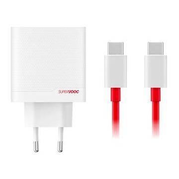 OnePlus SuperVOOC 80W Dual Ports GaN Adaptateur d\'alimentation 5461100597 - Blanc