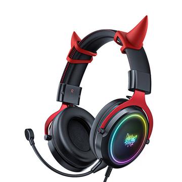 Casque de jeu supra-auriculaire Onikuma X10 Devil - Noir / Rouge