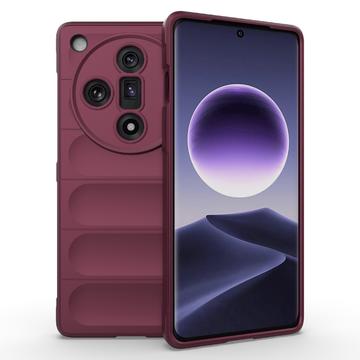 Coque Oppo Find X7 en TPU - Série Rugged - Vin Rouge