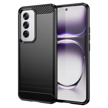 Coque Oppo Reno12 en TPU Brossé - Fibre de Carbone