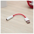 Câble Adaptateur USB-C / 3.5mm OnePlus - Rouge / Blanc