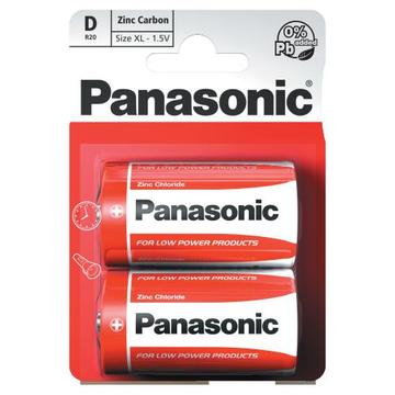 Piles Panasonic R20/D Zinc Carbon - 2 Pcs.