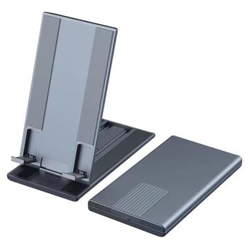 Support De Téléphone Réglable En Aluminium Tablette Support De Bureau Entièrement Pliable Téléphone Berceau Dock Accessoires De Bureau - Noir