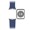 Bracelet Apple Watch Series 7/SE/6/5/4/3/2/1 en Cuir Premium - 45mm/44mm/42mm - Bleu