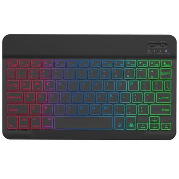 RGB-030 Clavier sans fil Bluetooth de 10 pouces avec rétroéclairage RVB - Noir