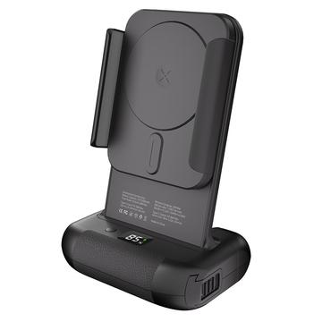 RX01-B Poignée Bluetooth pour selfie avec chargeur sans fil et obturateur à distance - 15W compatible MagSafe - Noir