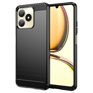 Coque Realme C53/Narzo N53 en TPU Brossé - Fibre de Carbone