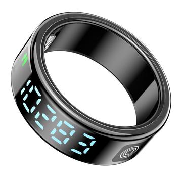 SR08 Smart Ring avec affichage numérique - Taille : 18.2mm - Noir