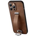 Coque Hybride iPhone 14 Pro Max Sulada Fashion avec Sangle - Marrone