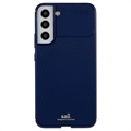 Coque Samsung Galaxy S22+ 5G en TPU Saii Fibre de Carbone - Bleu