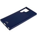 Coque Samsung Galaxy S22 Ultra 5G en TPU Saii Fibre de Carbone - Bleue